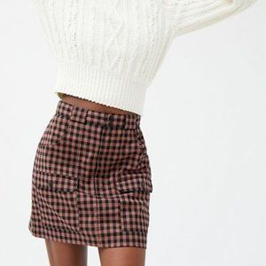 NWT UO Avril Plaid Utility Mini Skirt